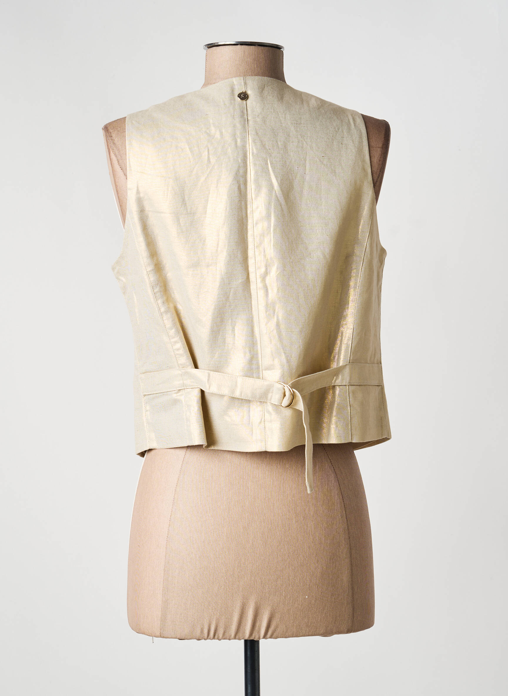 Gilet sans manche doublure beige JULIE GUERLANDE femme