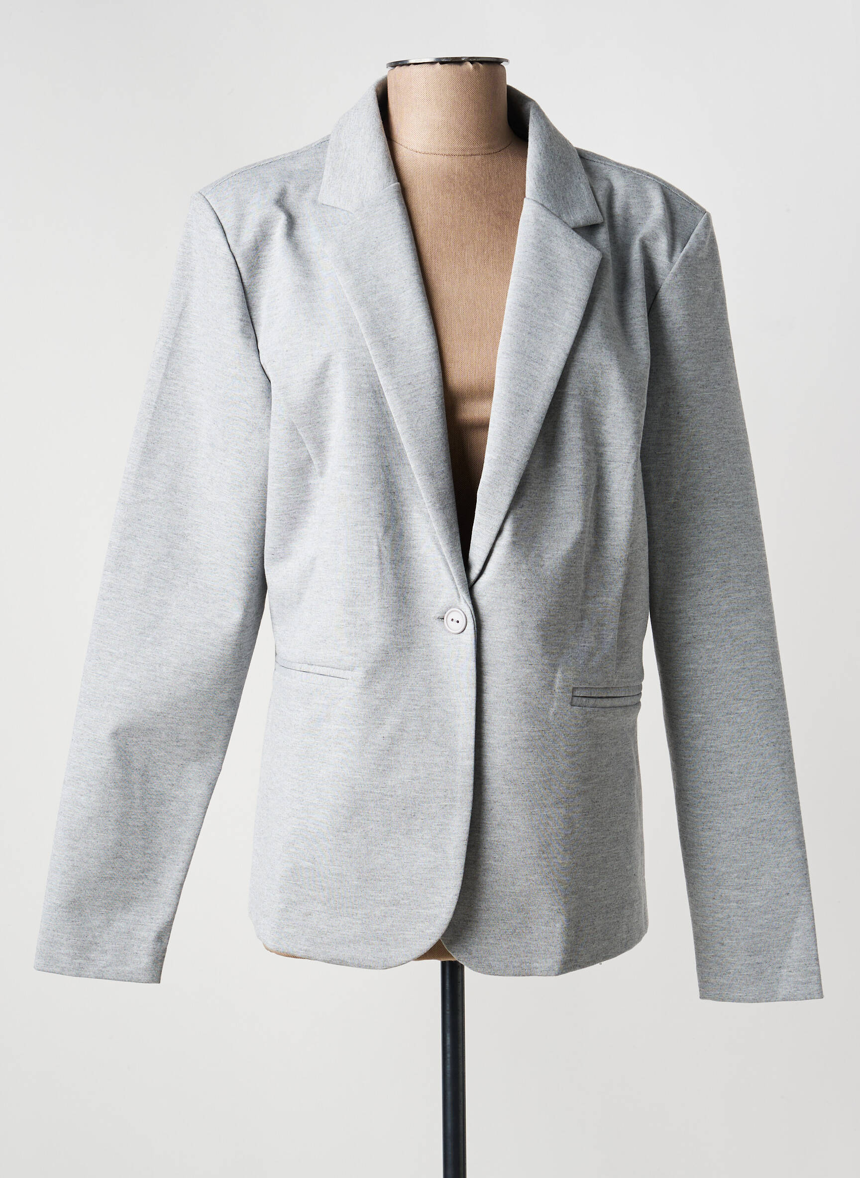 Blazer poches gris ICHI femme