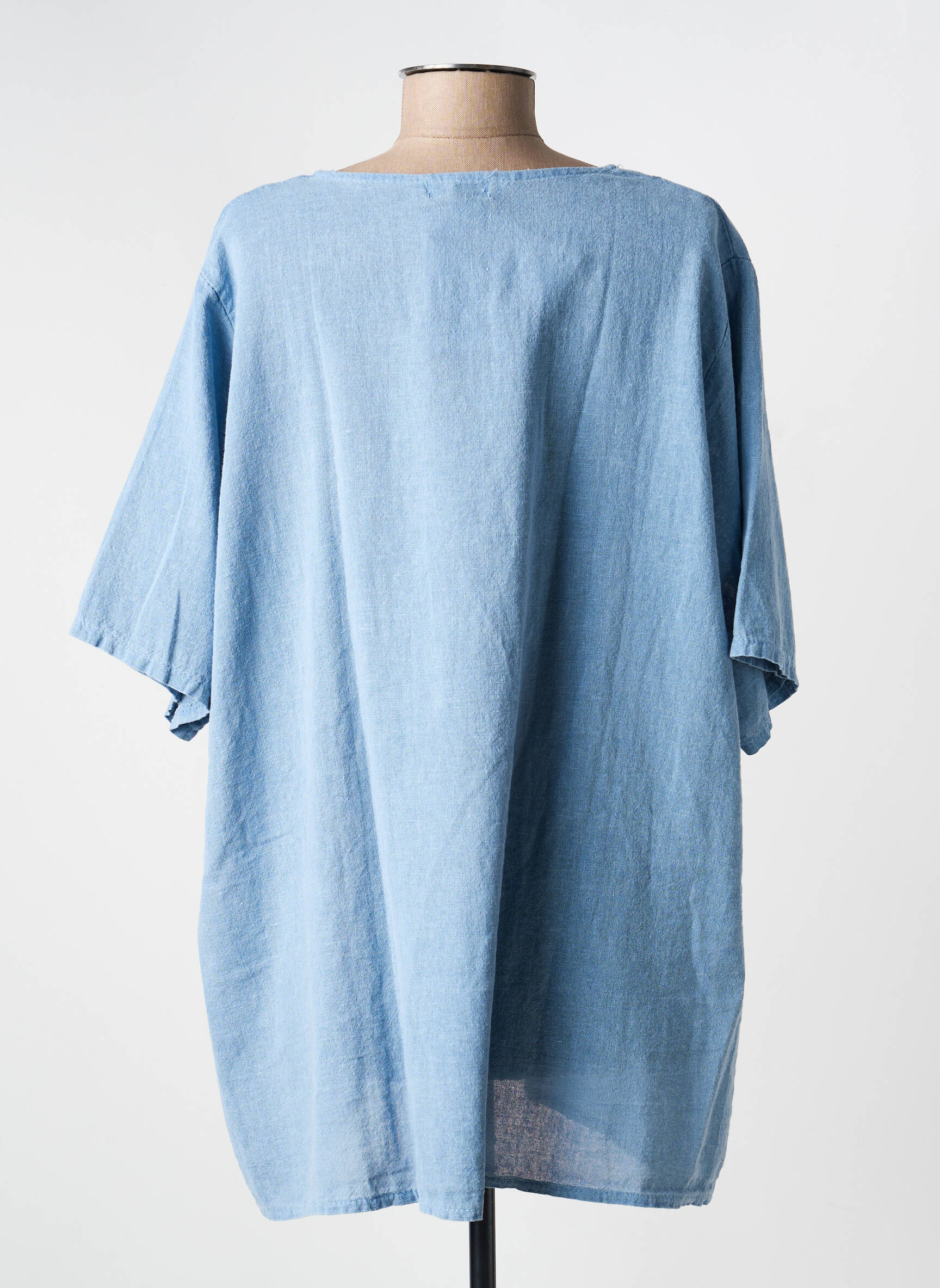 Top manches longues manches longues bleu LEAH CURVE femme