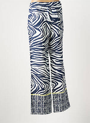 Pantalon droit taille élastique bleu ANNA MONTANA femme