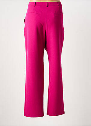 Pantalon droit fermeture zippée sous rabat boutonné rose CHRISTINE LAURE femme