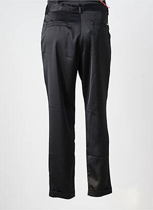 Pantalon droit fermeture zippée sous rabat boutonné noir LCDN femme