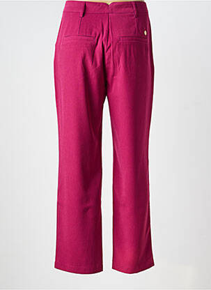 Pantalon droit fermeture zippée sous rabat boutonné rose J&JOY femme