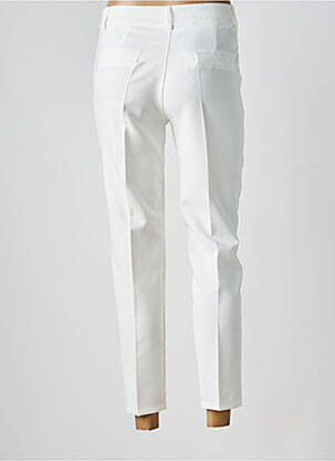 Pantalon 7/8 fermeture zippée sous rabat boutonné blanc COULEURS DU TEMPS femme