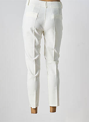 Pantalon 7/8 fermeture zippée sous rabat boutonné blanc COULEURS DU TEMPS femme