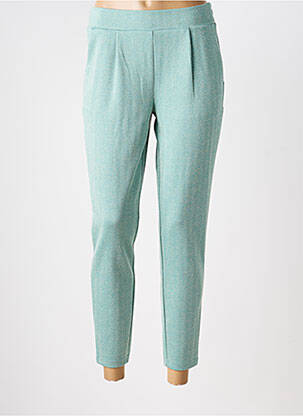 Pantalon 7/8 taille élastique vert ICHI femme