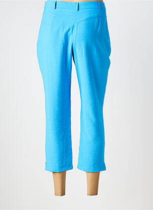 Pantalon 7/8 fermeture zippée sous rabat boutonné bleu CHRISTINE LAURE femme