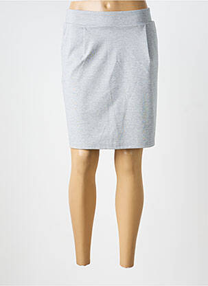 Jupe courte coupe droite gris ICHI femme