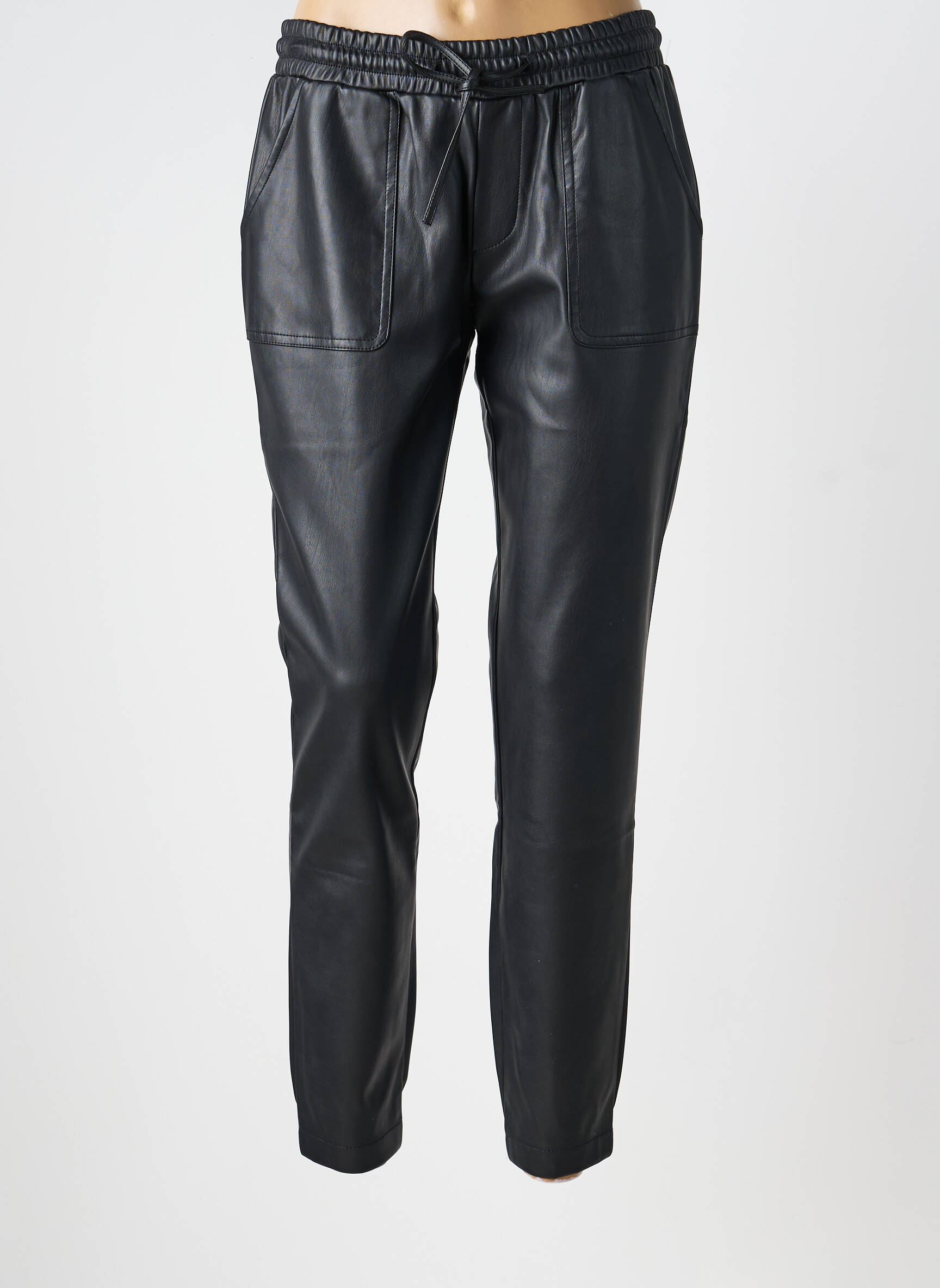 Pantalon slim taille élastique noir MORGAN femme