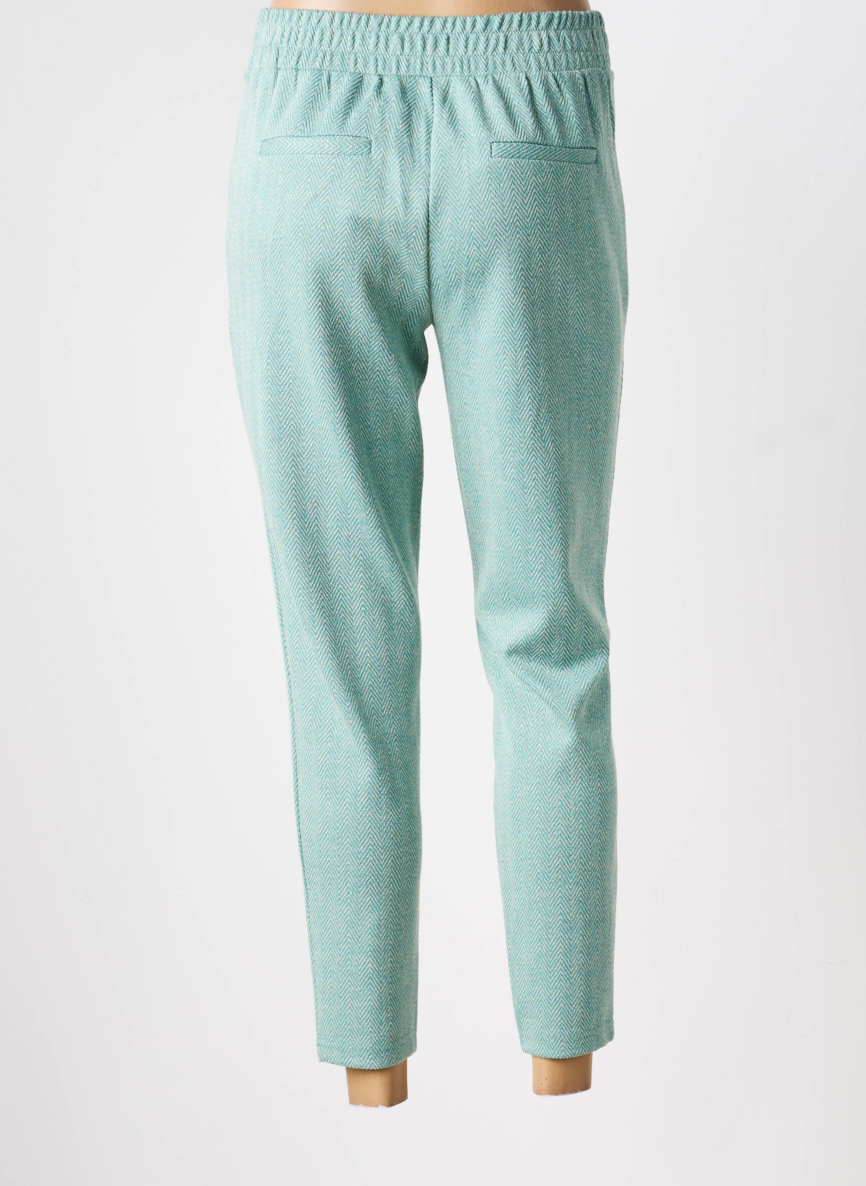 Pantalon 7/8 taille élastique vert ICHI femme