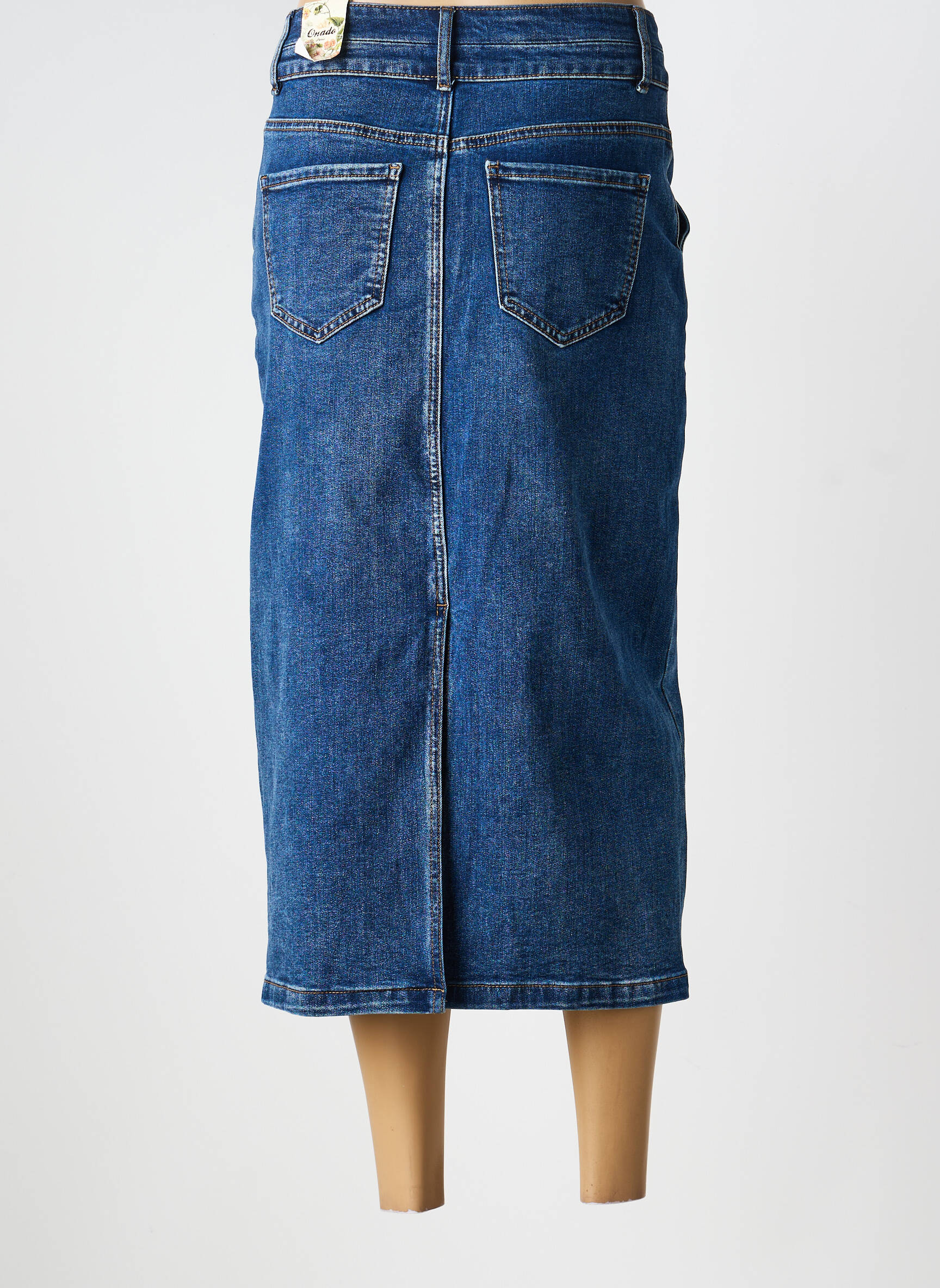 Jupe longue coupe droite bleu ONADO femme