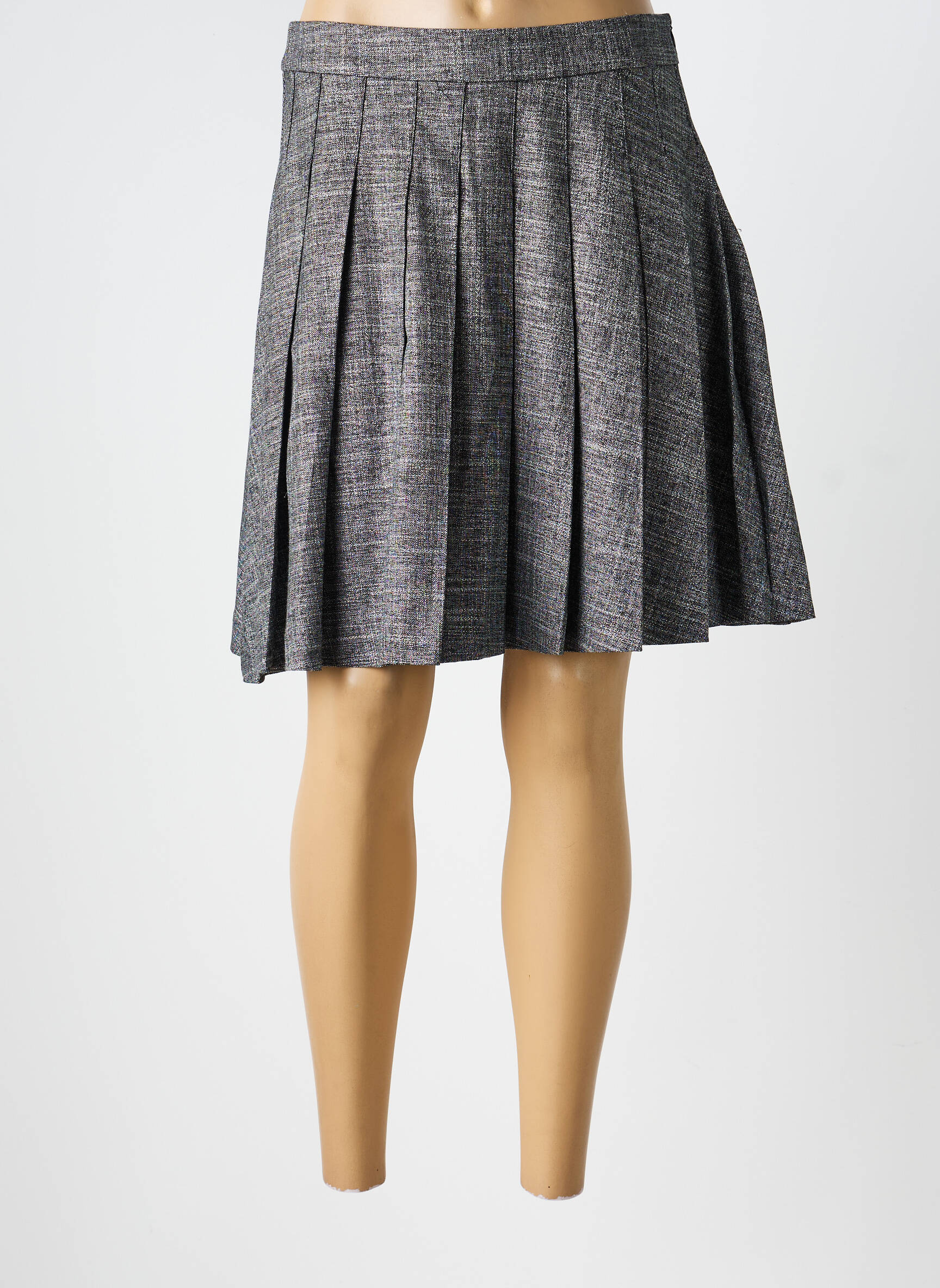 Jupe courte coupe évasée gris ICHI femme