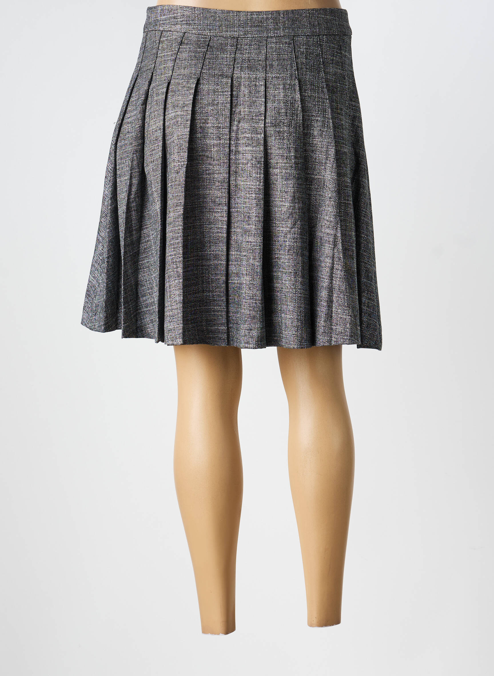 Jupe courte coupe évasée gris ICHI femme