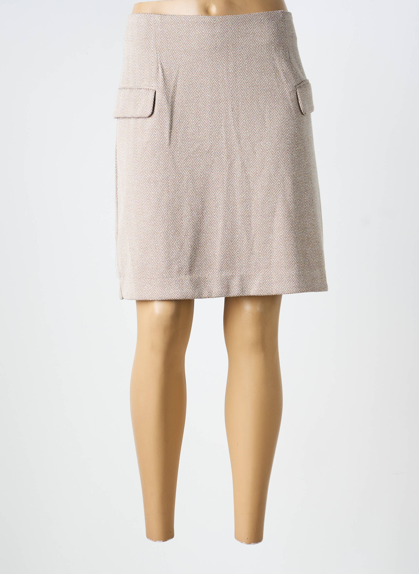 Jupe courte poches beige ICHI femme