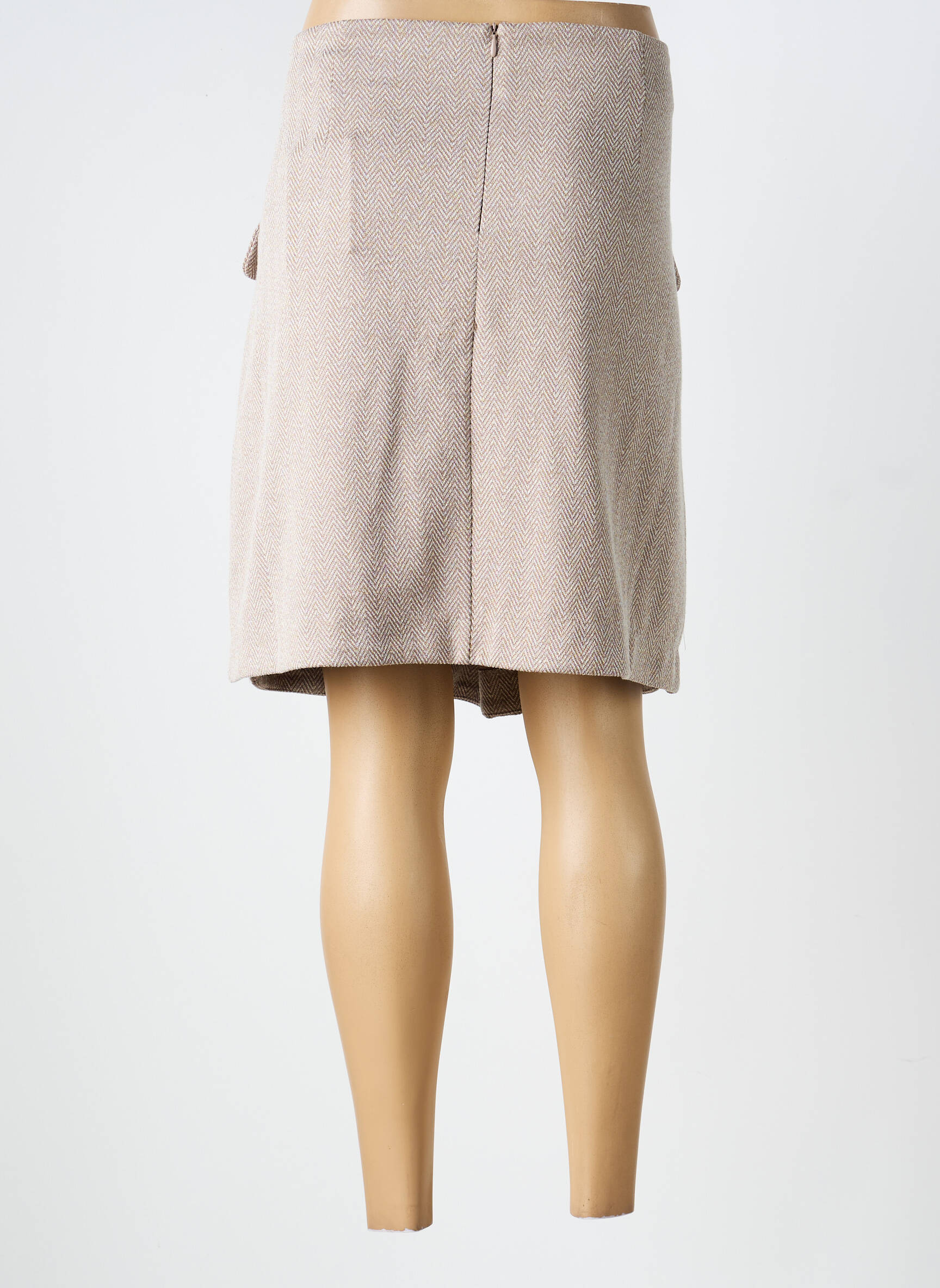 Jupe courte poches beige ICHI femme