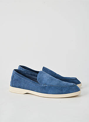 Mocassins matière lisse talon bas bleu SOLMO homme