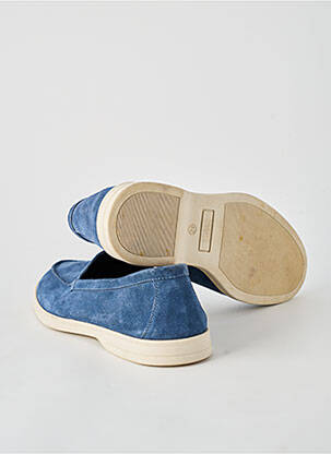 Mocassins matière lisse talon bas bleu SOLMO homme