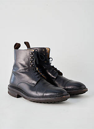 Bottines/boots matière lisse talon bas noir CARLOS SANTOS homme