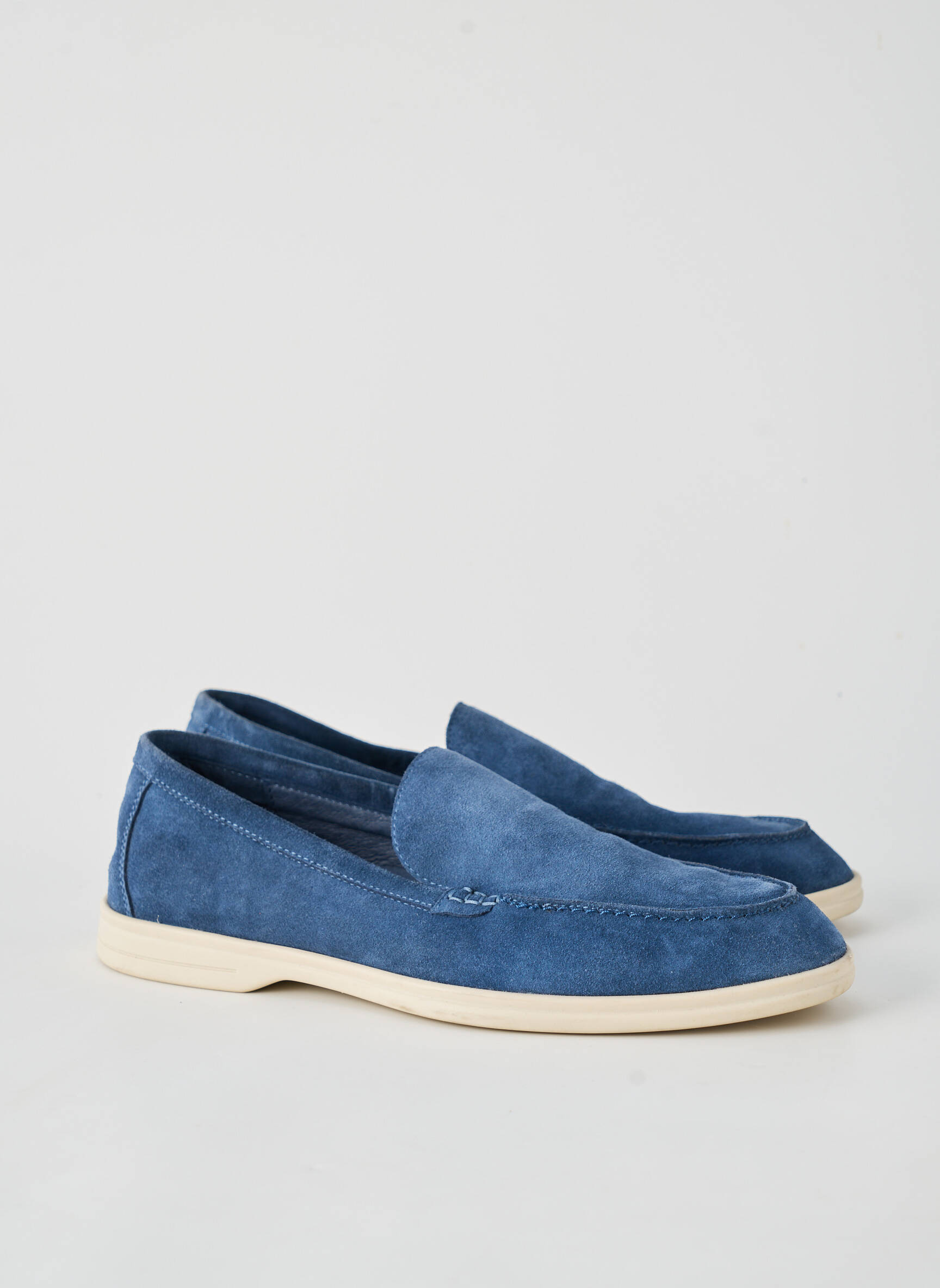 Mocassins matière lisse talon bas bleu SOLMO homme