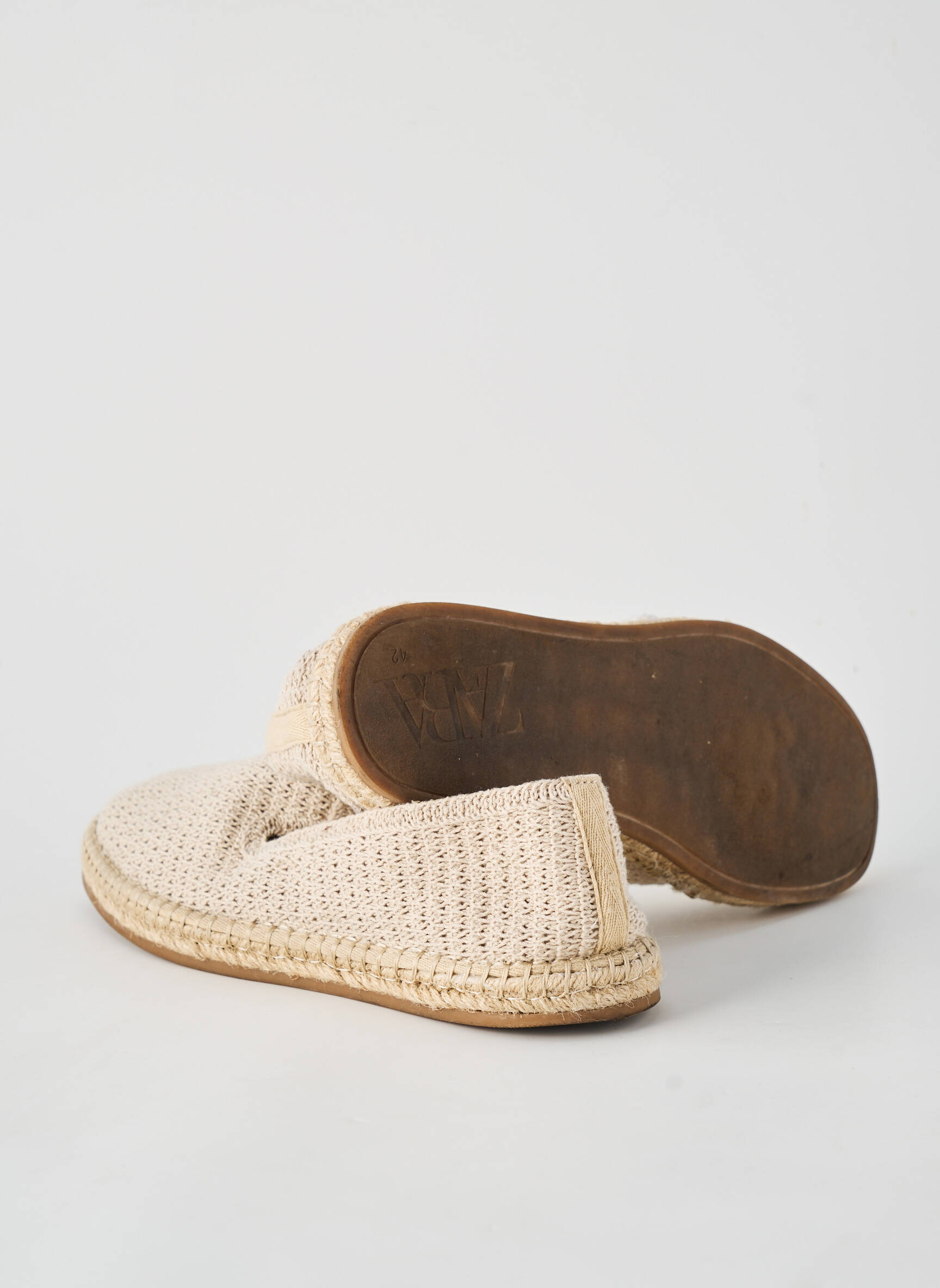 Espadrilles bout rond bout rond beige ZARA homme