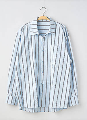 Chemise manches longues imprimé fantaisie bleu SANS MARQUE homme