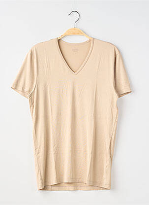 T-shirt coupe droite manches courtes beige UNIQLO homme