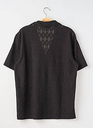 Chemise manches courtes col tailleur noir H&M homme