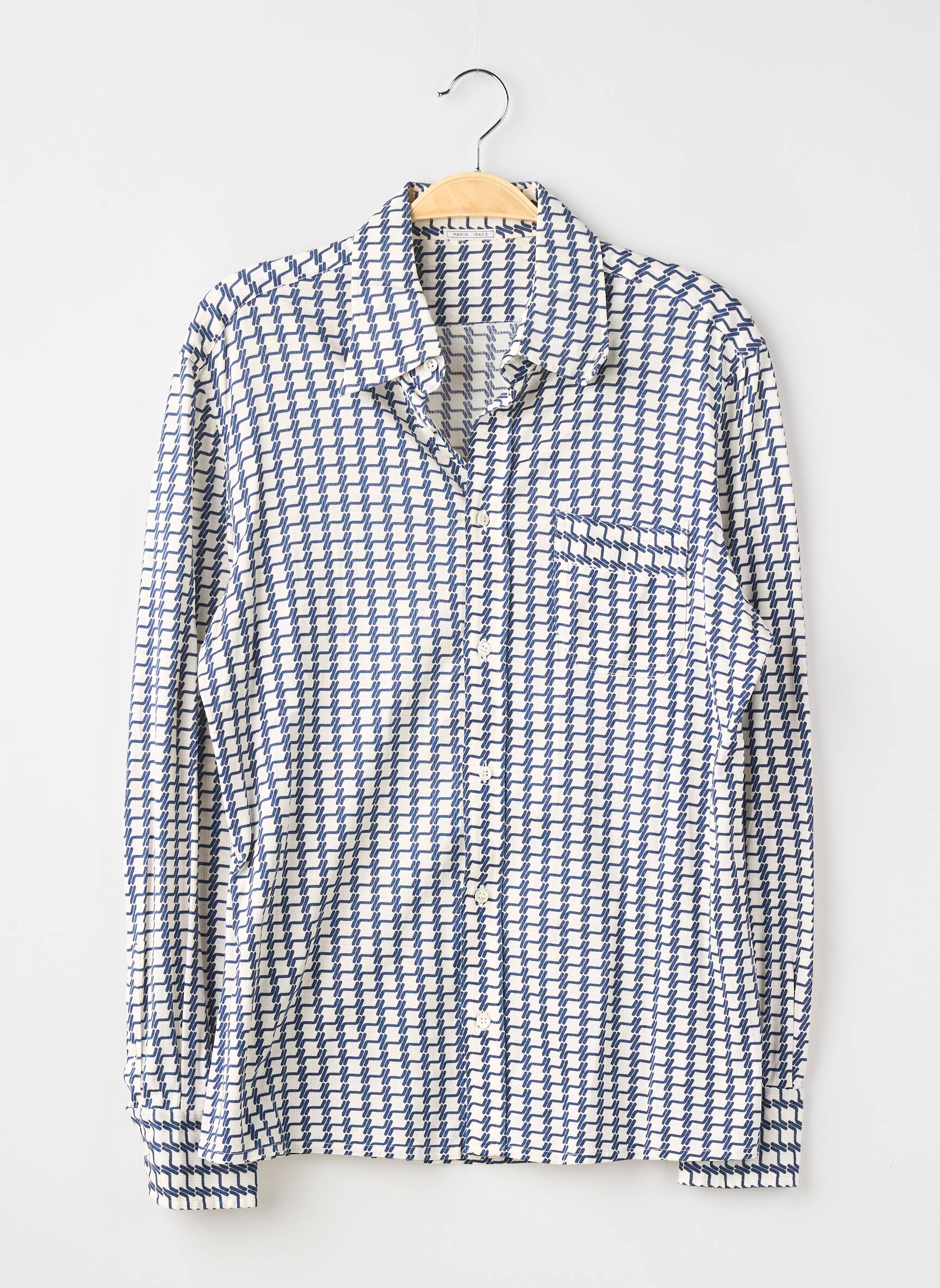 Chemise manches longues imprimé fantaisie bleu MARIO IRACE homme