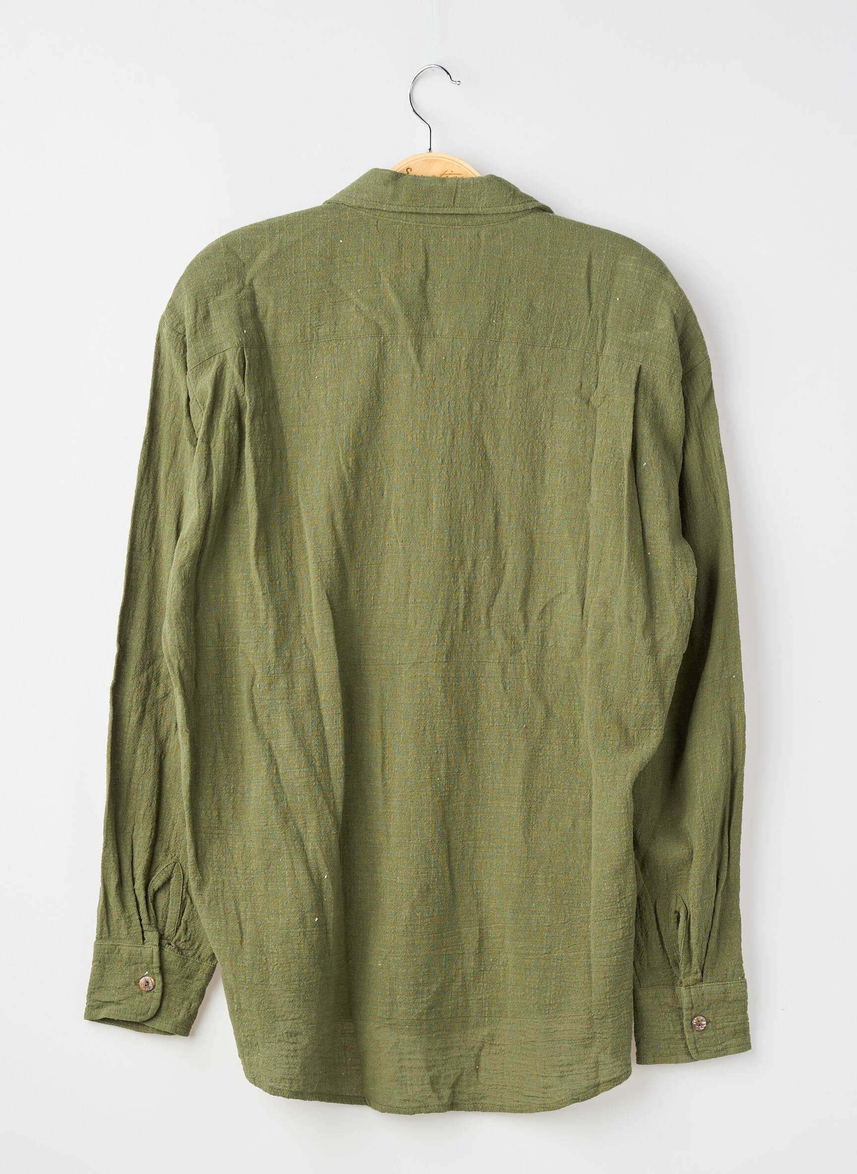 Chemise manches longues fermeture boutonnée sur le devant vert SANS MARQUE homme
