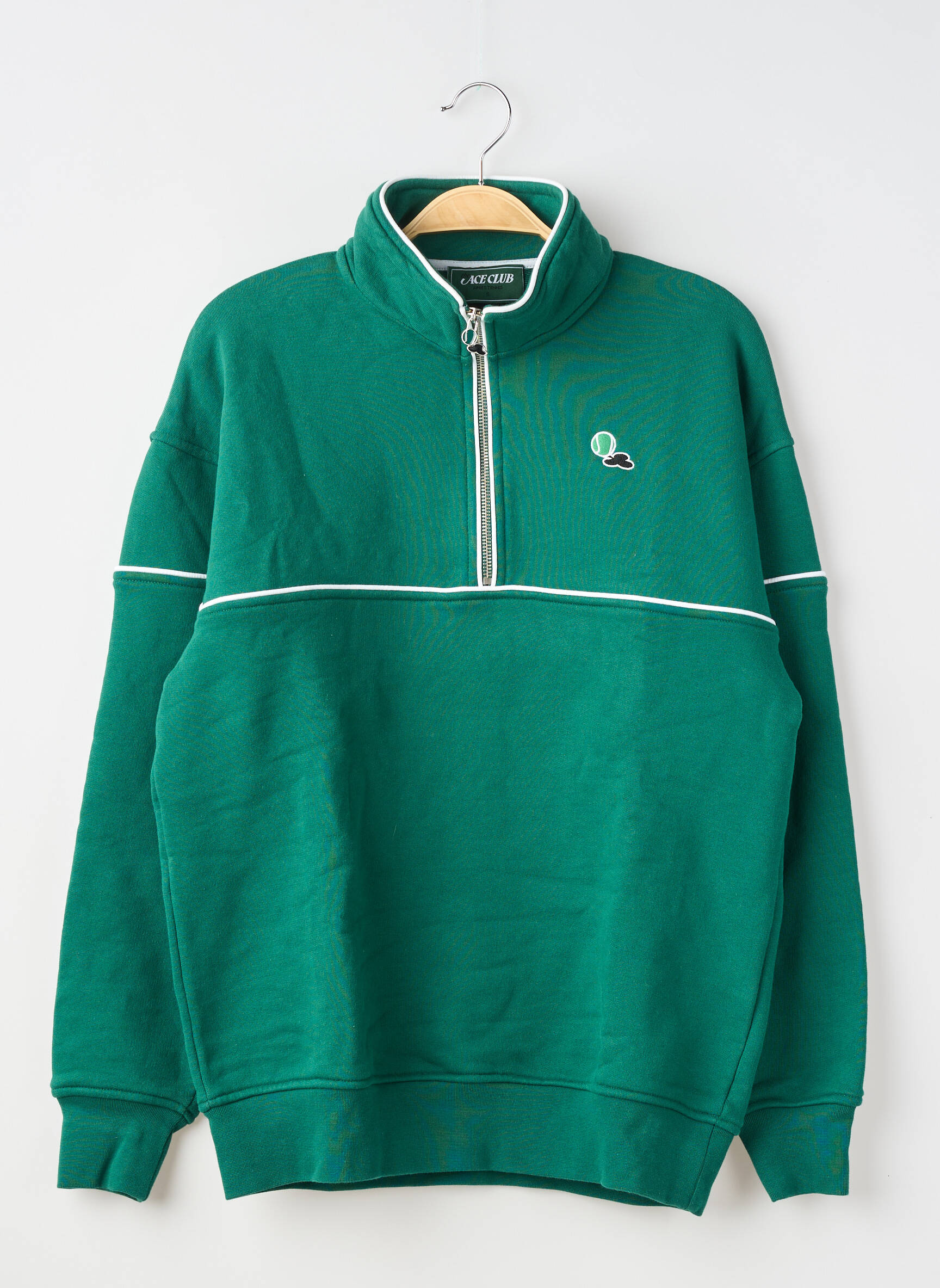 Sweat-shirt broderie manches longues vert THE ACE CLUB homme