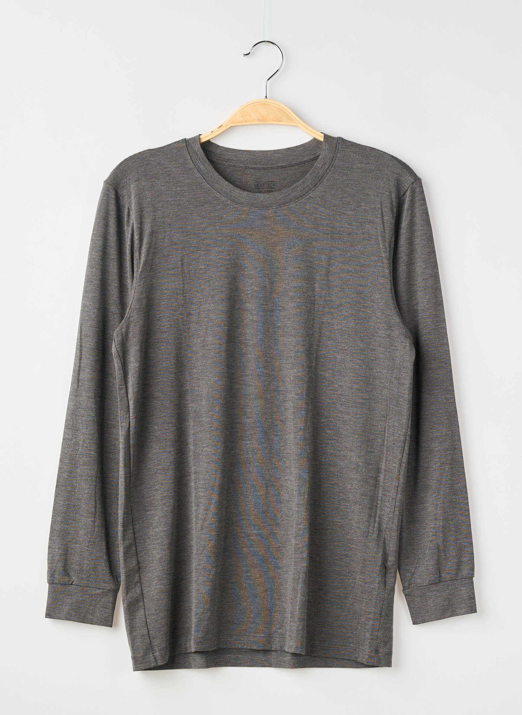 T-shirt coupe cintrée manches longues gris UNIQLO homme