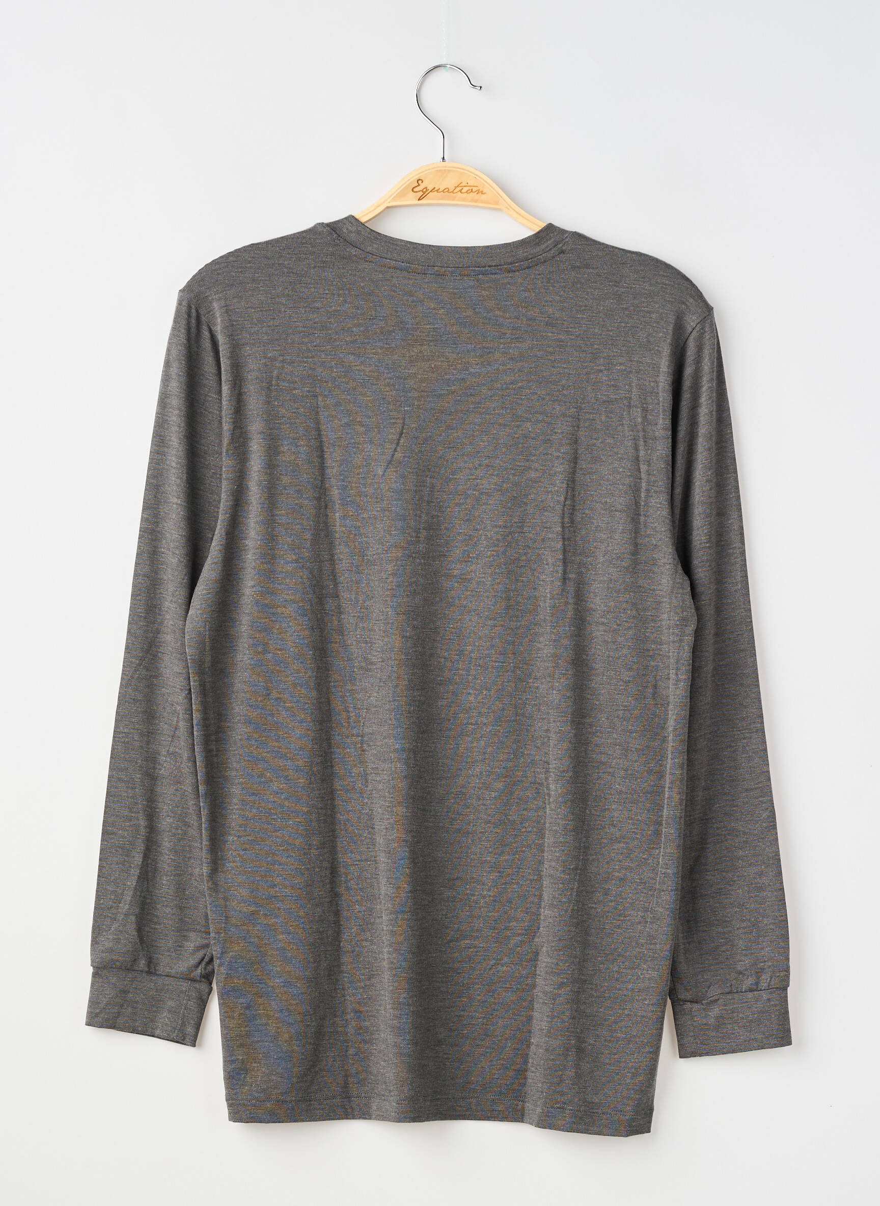 T-shirt coupe cintrée manches longues gris UNIQLO homme