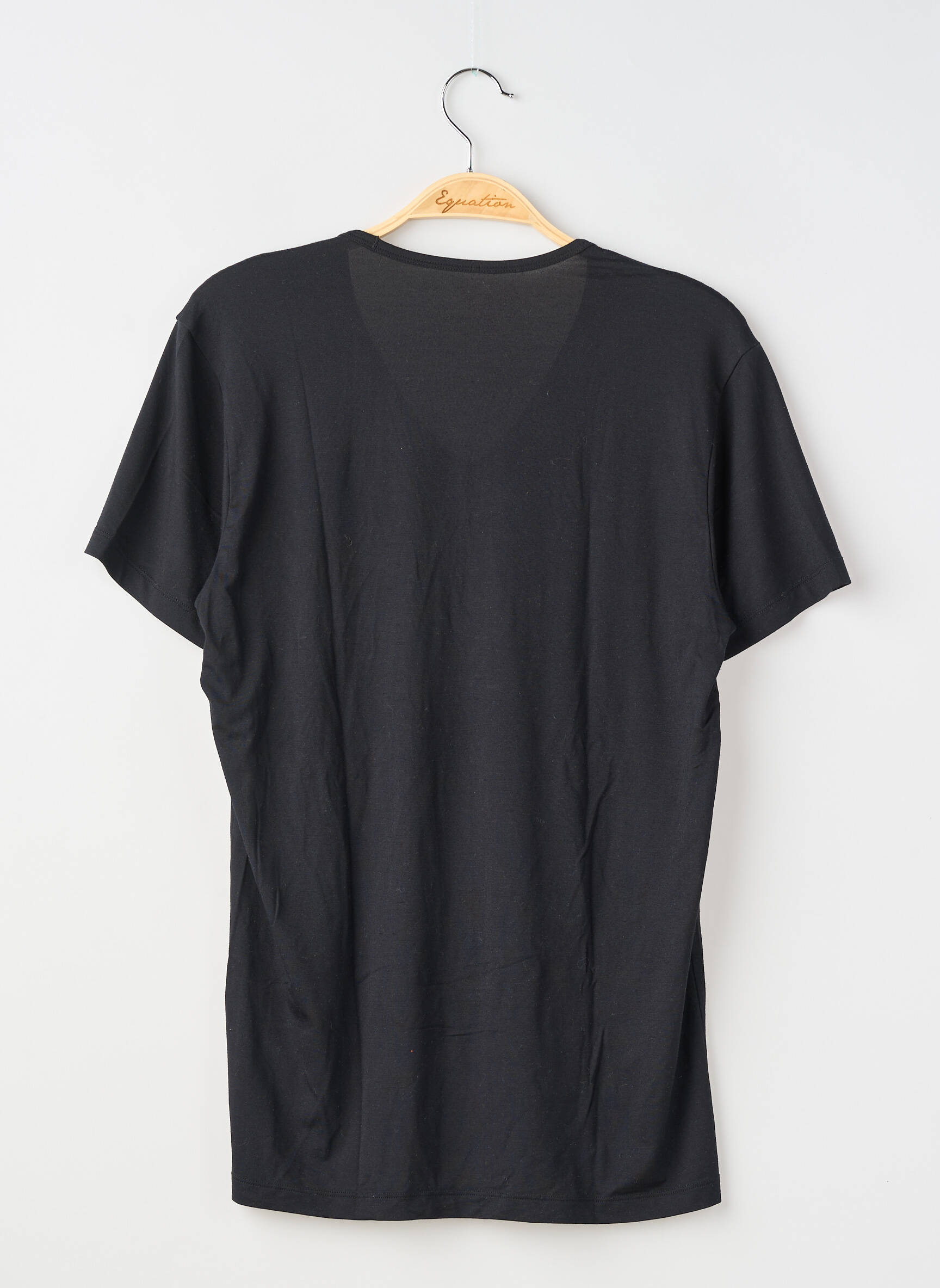 T-shirt coupe droite manches courtes noir UNIQLO homme