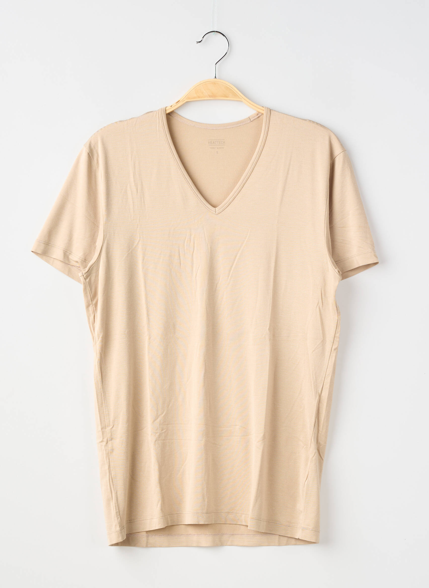 T-shirt coupe droite manches courtes beige UNIQLO homme