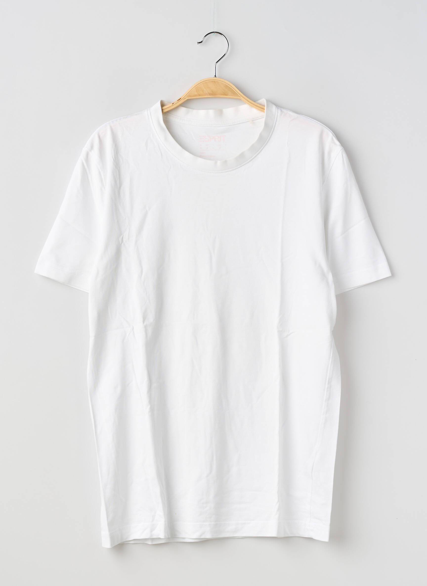 T-shirt coupe droite manches courtes blanc ESPRIT homme