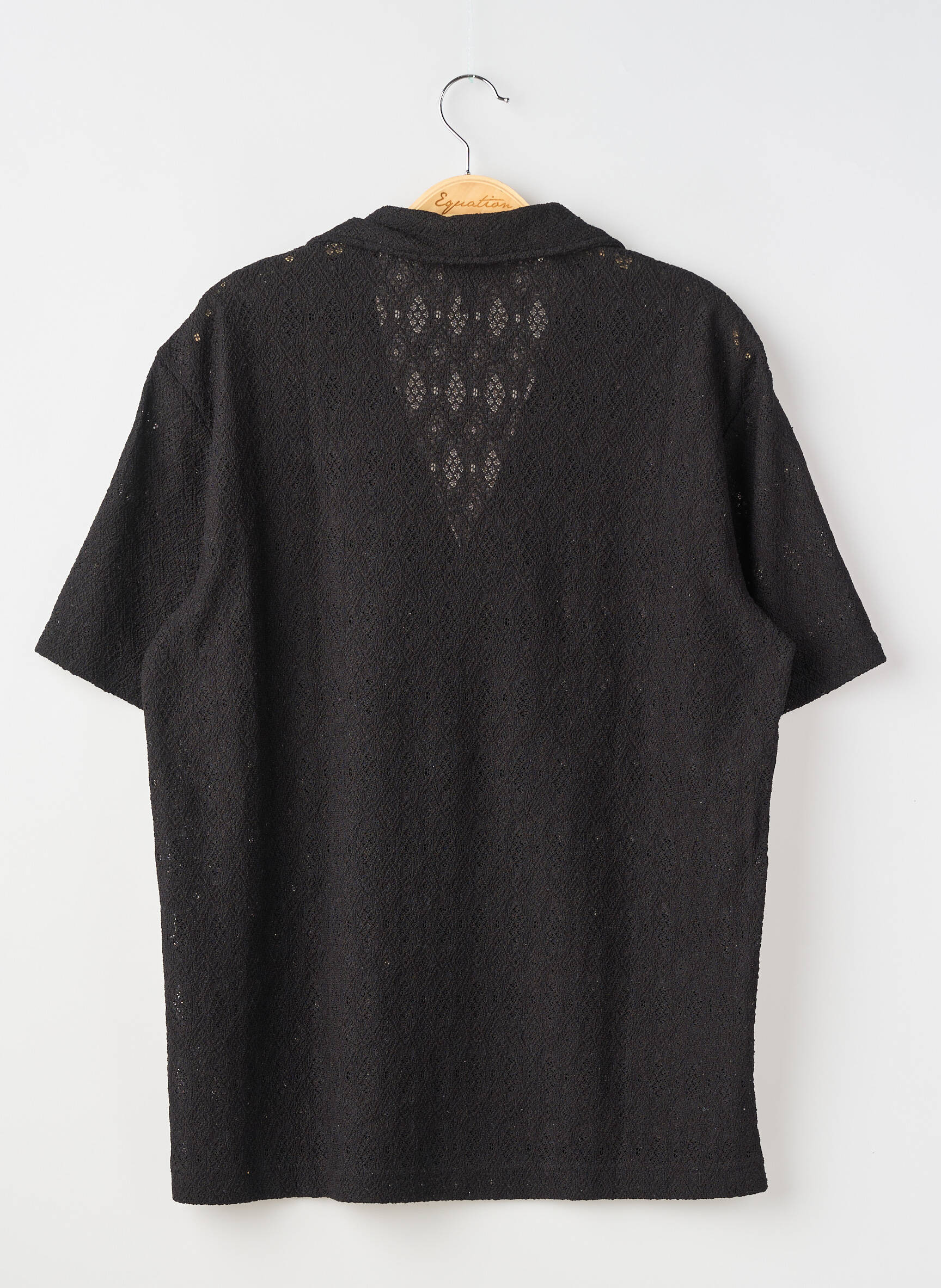 Chemise manches courtes col tailleur noir H&M homme