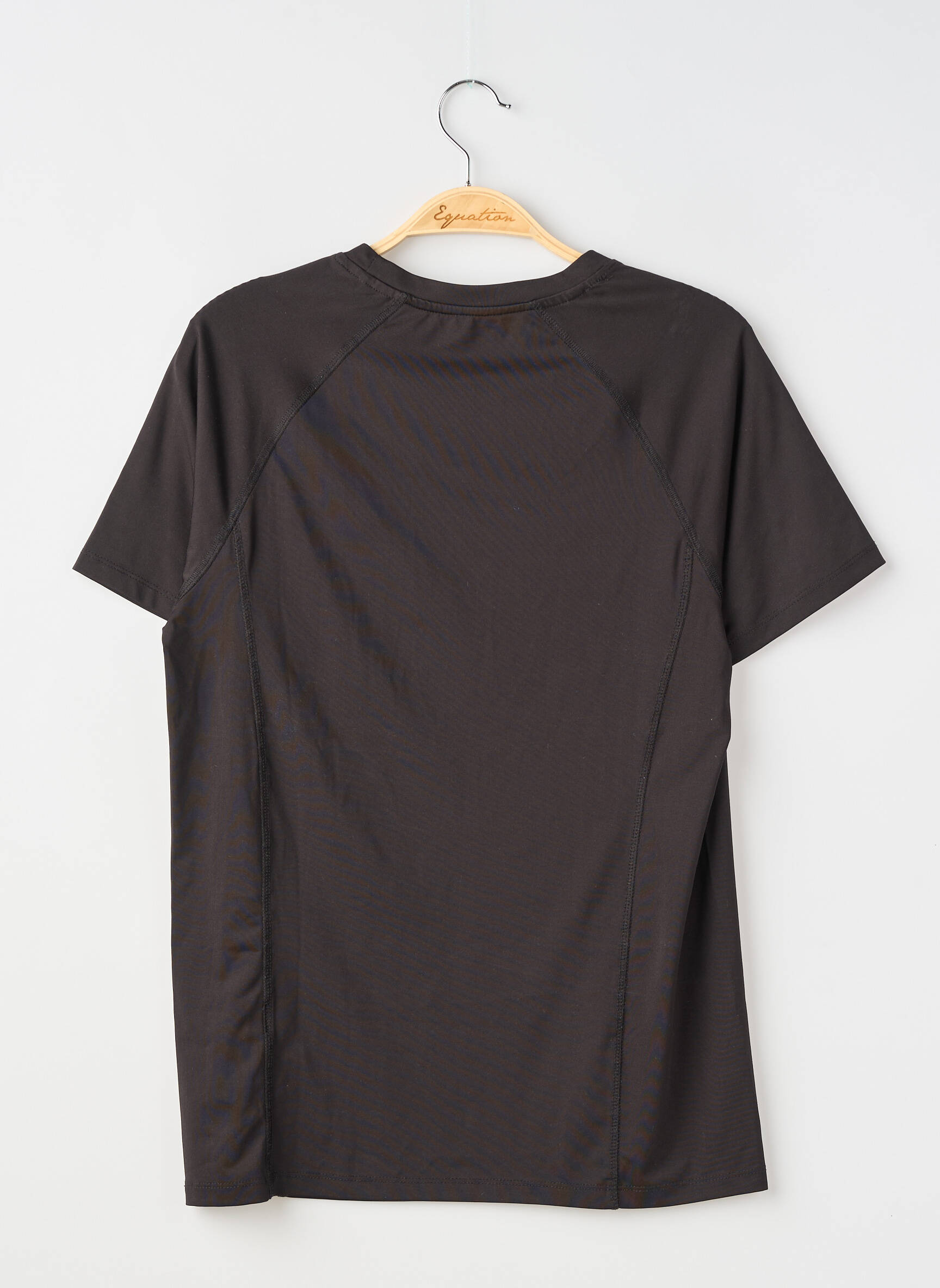 T-shirt coupe droite manches courtes noir SANS MARQUE homme