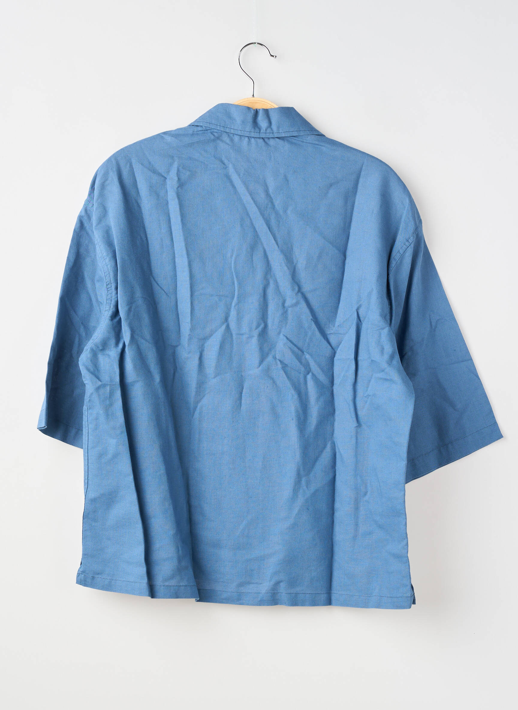 Chemise manches courtes coupe droite bleu SANS MARQUE homme