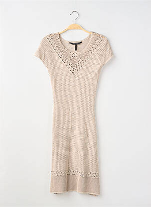 Robe courte coupe évasée manches courtes beige BCBGMAXAZRIA femme