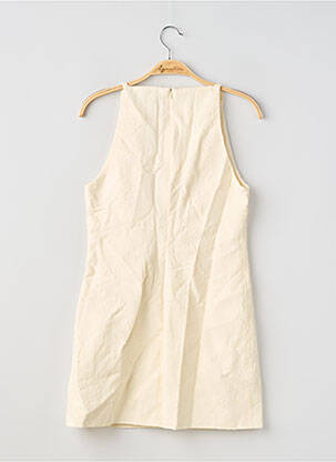 Robe mi-longue fermeture zippée au dos fines bretelles beige ZARA femme