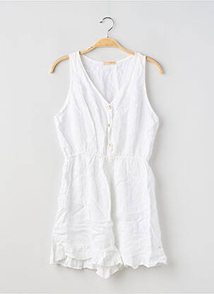 Combishort fermeture boutonnée sur le devant sans manche blanc NAIS femme