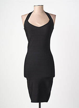 Robe courte coupe cintrée fines bretelles noir BEBE femme