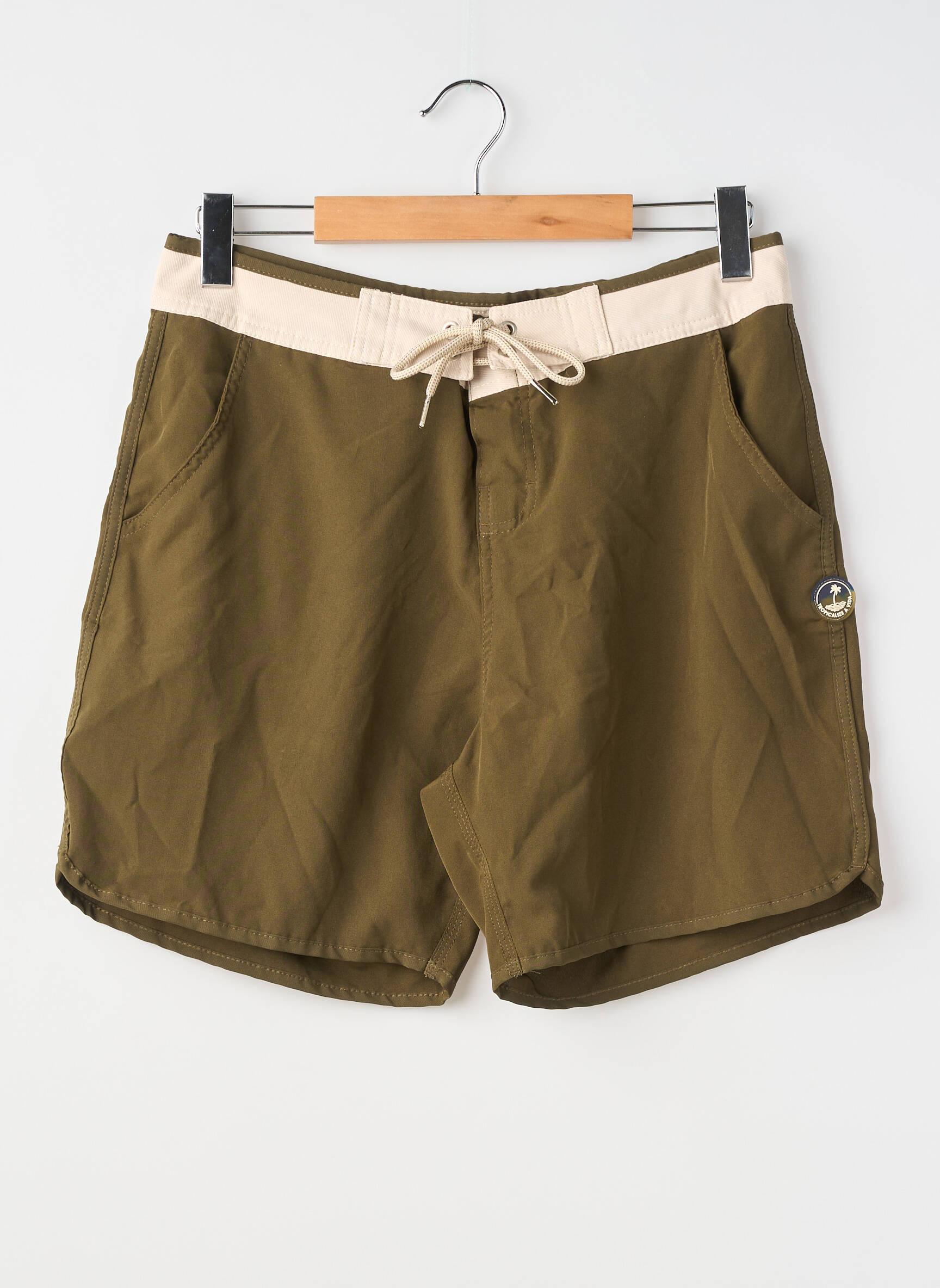 Short de bain fermeture liens à nouer vert TROPICAL SOUL homme