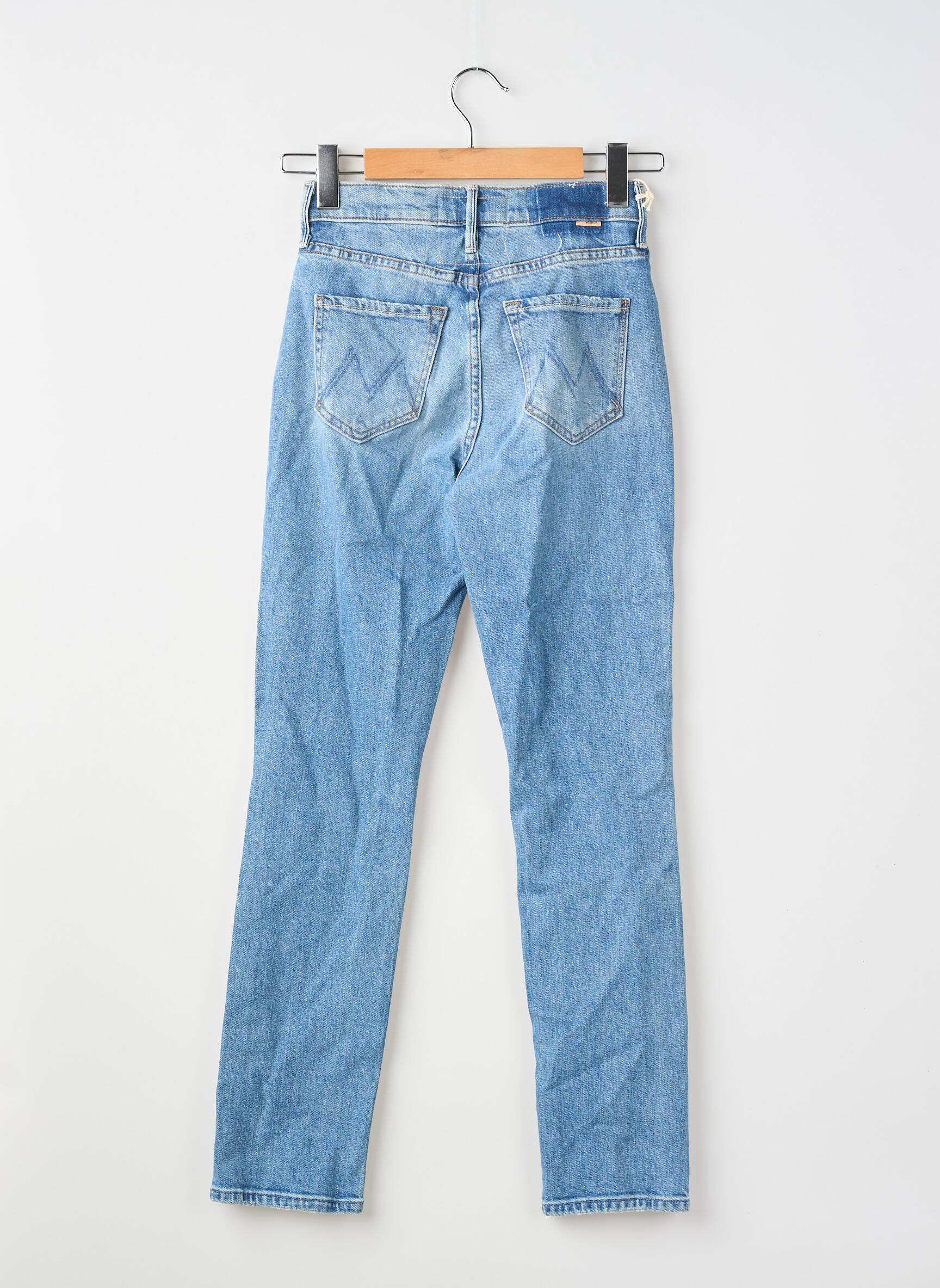 Jeans coupe slim poches bleu MOTHER SUPERIOR femme