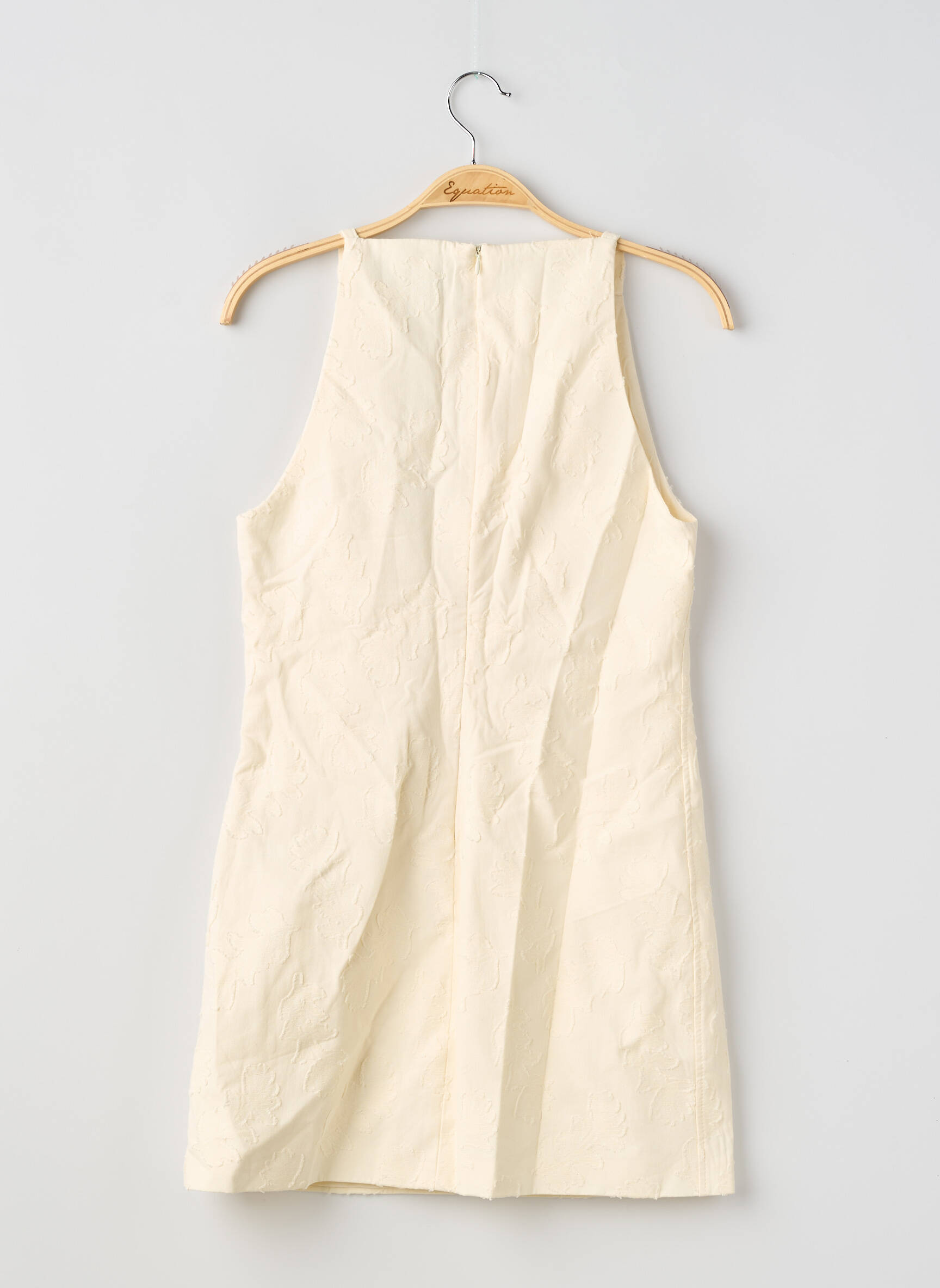 Robe mi-longue fermeture zippée au dos fines bretelles beige ZARA femme