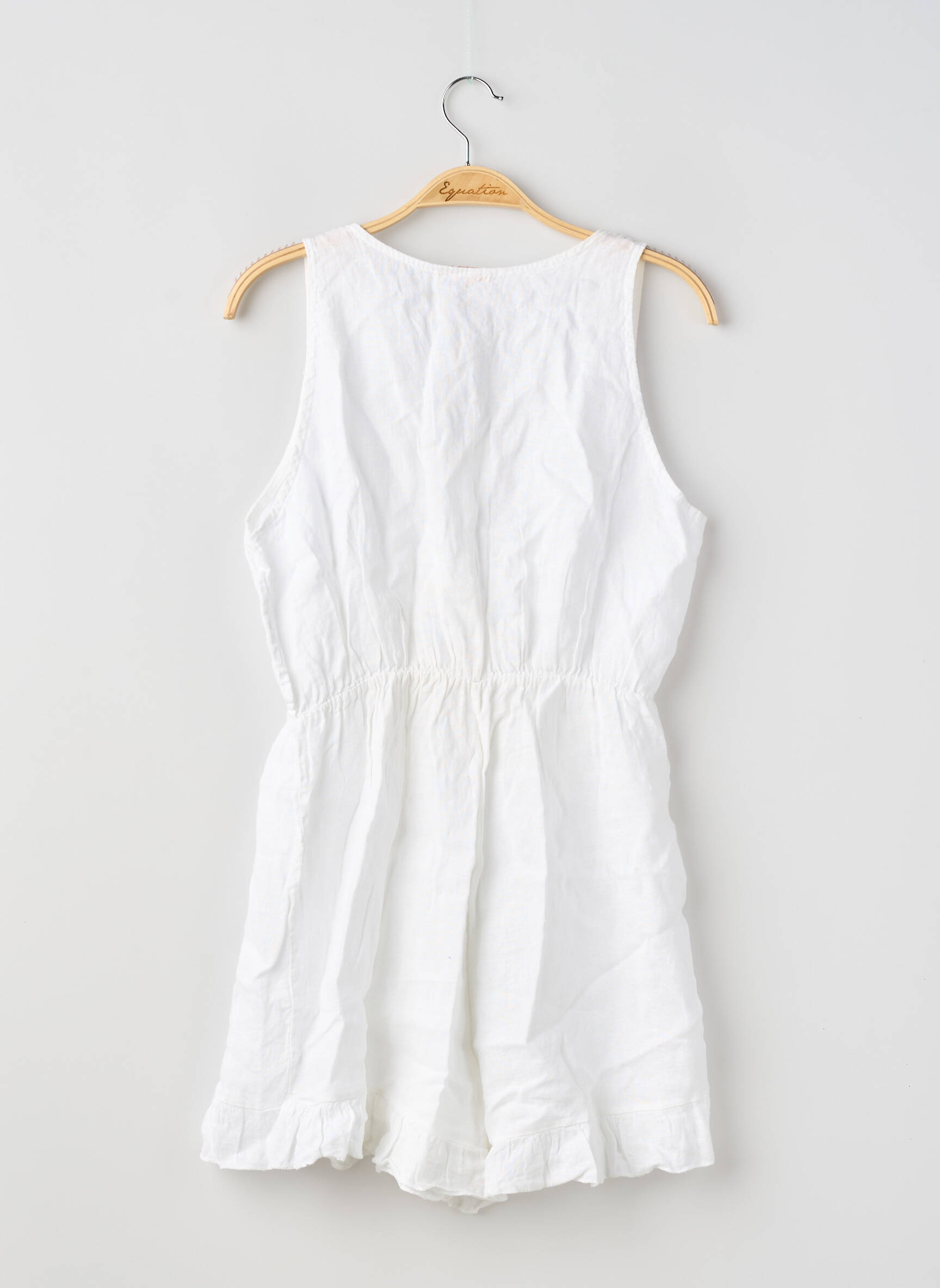 Combishort fermeture boutonnée sur le devant sans manche blanc NAIS femme