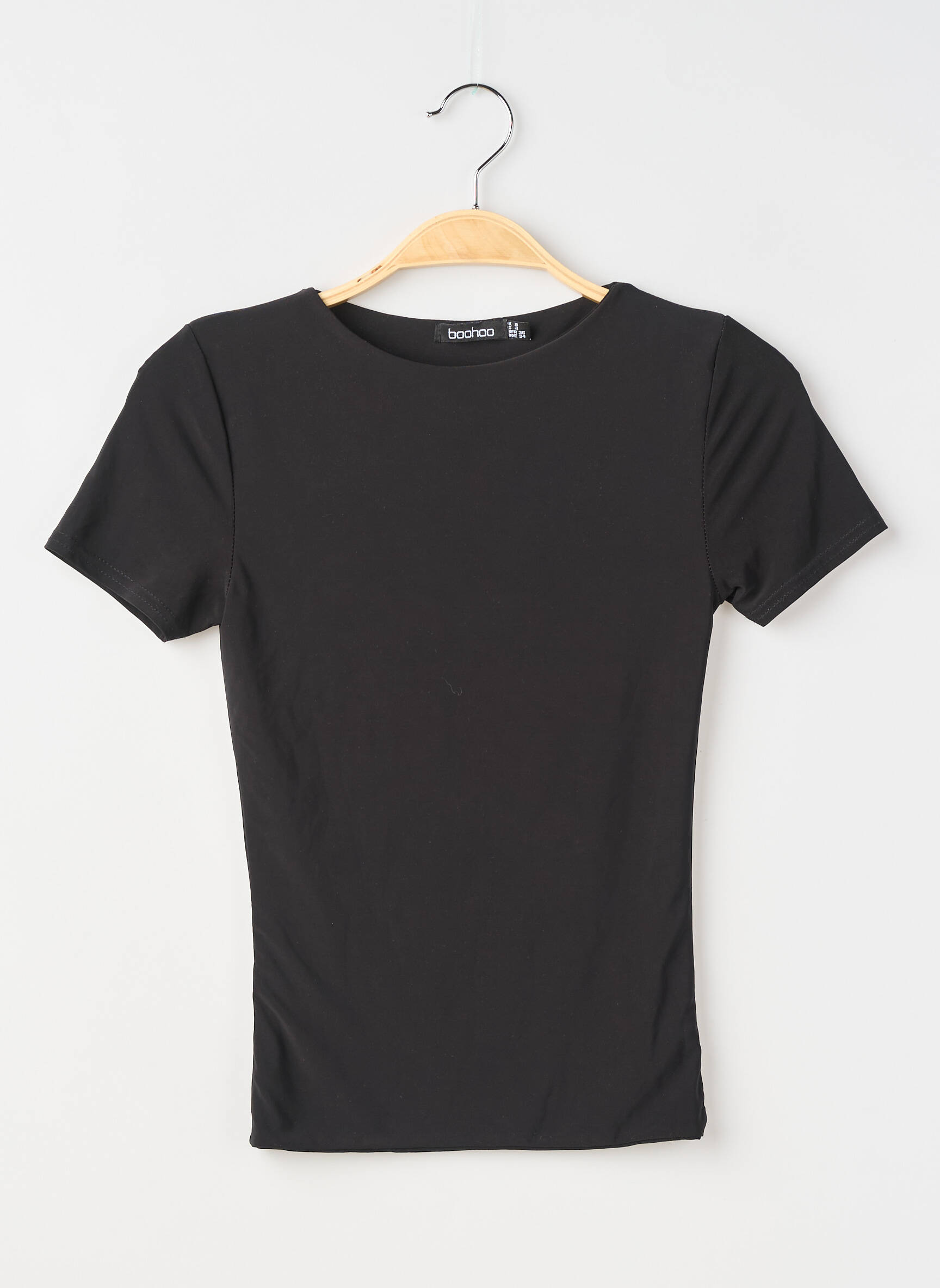 Top manches courtes manches courtes noir BOOHOO femme