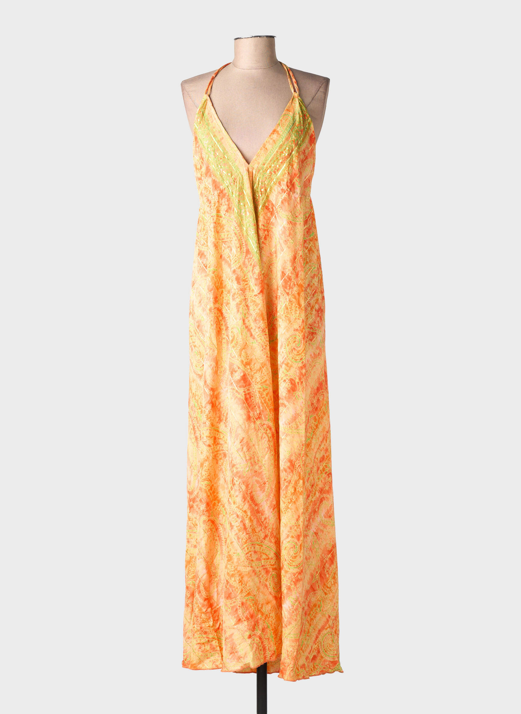 Robe longue coupe évasée fines bretelles jaune YYDS (YOUR YOUTHFUL DRESS STYLE) femme