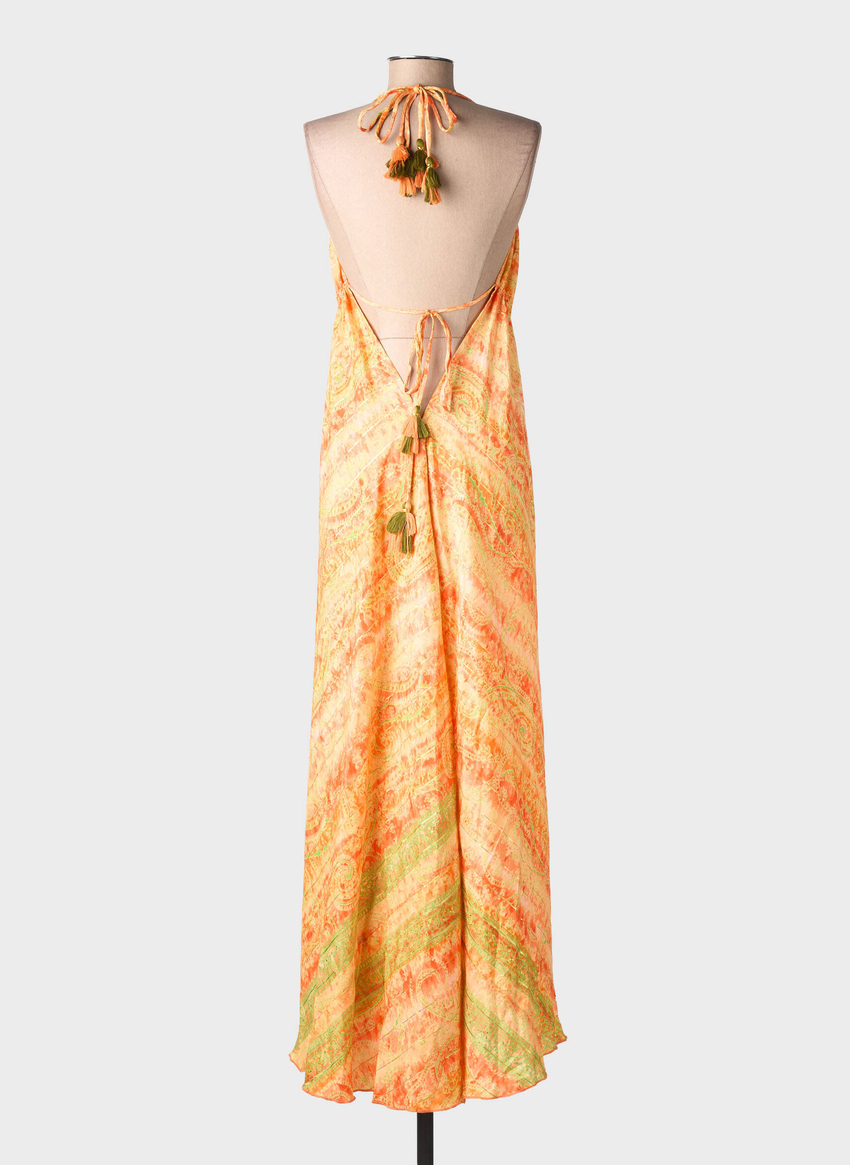 Robe longue coupe évasée fines bretelles jaune YYDS (YOUR YOUTHFUL DRESS STYLE) femme
