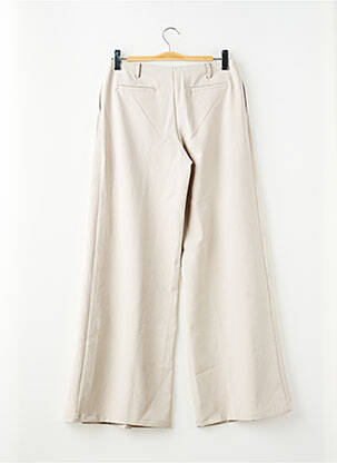 Pantalon large tissage popeline taille haute beige FASHION NOVA femme